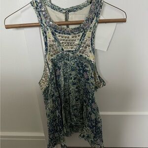 Isabel Marant Blue Floral Tank Top